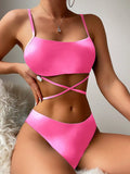 3 Pieces Ombre Lace Up Bikini Swimsuit & Beach Skirt Sexy Swimwear Women 2026 Bathing Swimming Swim Suit Female Summer Beachwear