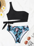 One Shoulder Bikini Set Sexy 2025 Swimsuit Women Solid Padded Swimwear Female Bathers Bathing Swimming Swim Suit Beachwear