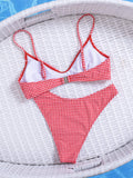 Sexy Red Plaid Micro Bikini 2026 Women Brazilian Push Up Bra High Waist Swimsuit Summer Holiday Bathing Suit Swimwear Biquini
