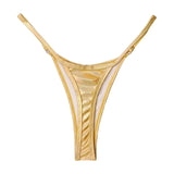 Sexy Micro Mini Bikini Bottoms High Waist Women Swimwear Thong Swimsuit Glossy Elastic Summer Brazilian Swim Trunks Beachwear