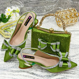 Doershow nice African Shoes And Bag Matching Set With gold Hot Selling Women Italian Shoes And Bag Set For Party Wedding  21-4