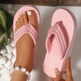 2026 Summer Beach Pink Flip Flops for Women Non Slip Weightlight Wedge Slippers Woman Fashion Thick Bottom Clip Toe Slides Mujer