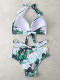 Sexy Push Up Bikinis 2026 Women High Waist Swimsuit Solid Halter Swimwear Female Bathing Suit Swimming Summer Beachwear XXL