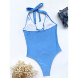 New Sexy Snake Skin Halter Monokini Women Swimwear One Piece Swimsuit Female Tummy Cut Out Bather Bathing Suit Swim Lady V3056