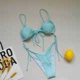 21 Colors New Sexy Bikini Women Solid Leopard Floral Print Swimwear Swimsuit Female Bandage Strap Beach Bikinis Set Bathing Suit