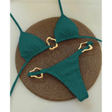 Sexy Halter Micro Bikini 2025 Women Swimsuit Solid Swimwear Thong Bikinis Set Brazilian Beach Wear Bathing Suit Biquini Female