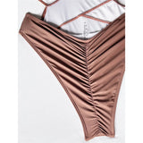 Scrunch Butt Swimsuits Deep V Neck Cross Backless One Piece Swimsuit Women Swimwear Female Monokini High Cut Bathing Suit Swim
