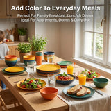 Wheat Straw Dinnerware Set For Eight Unbreakable Microwave Safe