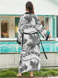 2026 Women Swimsuit Beach Cover Up dress Sleeve Kaftan Beach Tunic Long Pareos Bikinis Cover ups Summer Robe Plage Beachwear