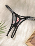 5-piece set of women's sexy embroidered flower underwear with seamless hollow out easy to wash and dry underwear C960