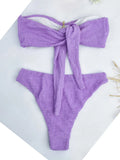 2026 Bandeau Bikinis Starfish Swimsuit Women Sexy Padded Swimwear Female Solid Beachwear Bathers Bathing Swimming Swim Suit