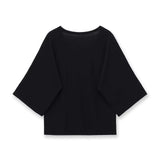 Fashion Casual Short Sleeve Knit Top Women Black White V Neck T Shirt Loose Fit Casual Short Sleeved Top For Summer Elegant E9OJ