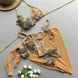 Three-piece Set 2025 New Bikini Sexy European and American Bikini Cross-border Split Women's Swimsuit Swimsuit Women's Suit