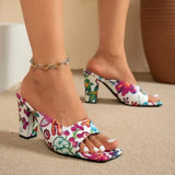 Women Slippers Chunky Fashion Sandals New Shoes Slingback Flip Pumps Femme Slides