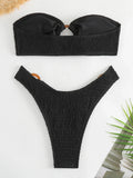 Ring Link Bandeau Bikini 2026 Women Brazilian Swimwear Female Sexy Swimsuit Solid Beachwear Bathers Bathing Swimming Swim Suit