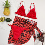 2026 Sexy Bikini Set 3-Piece Swimwear Swimsuit Women Bikinis Set Bathing Suit Beach Bikini Female Leopard Cover Up Bikinis Mujer