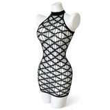 Sexy Cover Up Hollow Out Fishnet Dress without Inside Bikini Sets Summer Holiday Elastic Mini Bodycon Black Dress Free Size