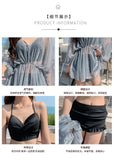 New women's swimsuit split bikini three-piece boxer long-sleeved spa swimsuit