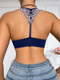 Embroidered Knit Cup Women's Sexy Bras Lace Backless Push-Up Underwire Bra for Women Comfortable Women's Bra