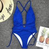 New 2025 Sexy Deep V Neck Wrap Around Female Swimwear One Piece Swimsuit Women Backless Monokini High Cut Bathing Suit Swim Lady