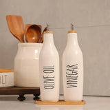 BONJEAN Olive Oil And Vinegar Dispenser Set Ceramic