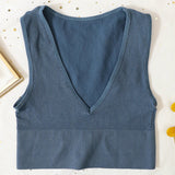 Deep V Crop Top Women Bra Top Sexy Lingere Seamless Underwear Female Tanks Top Sleeveless Fitness Top Camisole
