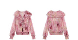 Ladies French ruffled chiffon shirt spring new temperament top