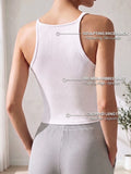Racerback Tank Top for Women Sleeveless Ribbed Padded Camisole Summer Casual Sports Top Vest