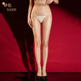Aurora Pantyhose Transparent Waist Seamless Sexy Shiny Ultra-thin Open Crotch Pantyhose Smooth Pure Desire For Woman 85BT