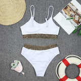 Bikini 2026 Sexy Swimwear Swimsuit Women Pit Striped Gold Wavy Edge Patchwork High Waist Bikinis Set Bathing Suit Beach Bikini