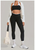 Women's Seamless Yoga Sets Sports Fitness Sleeveless Vest Hip-lifting Slim Fit Pants Suits Workout Gym Training Running Sets
