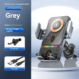 696 Car Holder With Dual Motor Electric Rotating Opening Closing Mobile Phone Holder Wireless Fast Charging Car Phone Bracket