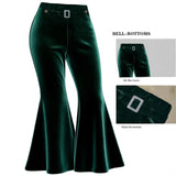 spring and autumn versatile wide-leg pants with metal decoration large size gold velvet wide-leg pants casual pants