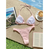2026 Flower Printed Halter Bikini Women Swimwear Female Swimsuit Two-Pieces Bikini Set Brazilian Bather Bathing Suit Swim V8270