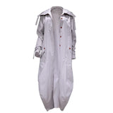 Phantasy Long Trench Coat Women Loose Button Fashion Casual Suit Elegant Female Pockets Streetwear Commuter Lady Coat Autumn