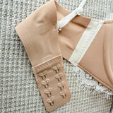 Deep V Halter Neck Bra Set French Style, Lace Push Up Bralette for Small Chest, Sexy Wireless Triangle Bra Set MOYISU Sexy Tushy