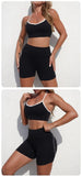 Women's Yoga Sets Sports Fitness Cross Beauty Back Bra Slim Fit Hip-Lifting Shorts Suits Running Workout Gym Training Sets