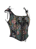 New European and American corset Christmas Jacquard Fishbone Corset gathered waist and abdomen palace body shaping coat.