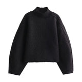 Foridol Turtleneck Fluffy Hoodie for Women Autumn Casual Loose Pullovers Female Basic Fashion Winter Women's Sweatshirts