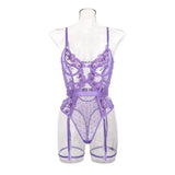 Toucheart Sexy Jumpsuit Embroidered Printing See-Through Sexy Lingerie For Women  Hollow Out Backless Sexy Pajamas Jumpsuit New