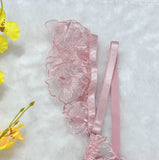 sexy lingerie embroidered see-through mesh bra with underwire four-piece set