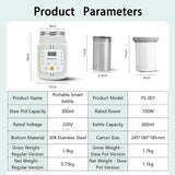 SUNATUR 700W rice cooker electric 600ml Cooking pots Multi cooker stew pot slow cooker portable soup pot Mini Porridge Cooker