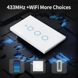 TNCE Tuya US WiFi or zigbee Smart Wall Switch 1/2/3/4 Gang Wire Touch Sensor LED Light Switches Smart Home Alexa Google Home