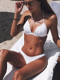 Sexy Halter Push Up Bra Cup Bikini 2025 Women Swimsuit Female Swimwear Two Pieces Bikini set Brazilian Bathing Suit Swim Beach