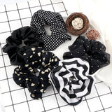 5Pcs/Lot Girl Pink Red Hair Band Accessories Fashion Large Hair Ties Solid Color Elastic Scrunchies For Women Ponytail Hairstyle