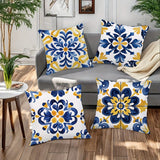 Four-Piece Tile Pattern Pillow Cover Set