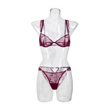 Sexy French Minimizer Bra Ultra Thin Embroidery Lace Large Bust Full Coverage Wireless Lingerie Set CA Delivery MOYISU 32-38-ABC