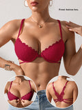 Butterfly lace Backless Style sexy bras Fashion Comfortable women's bra Front closure push-up bra
