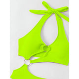 2026 Sexy Halter Asymmetric One Shoulder One Piece Swimsuit Women Swimwear Female Bather Bathing Suit Swim Lady Monokini V2660