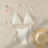 DEKA Tie Side Thong Swimwear New Sexy Bikini Set White Shell Designer Swimsuit Halter Push Up Micro Bikinis Summer Bathing